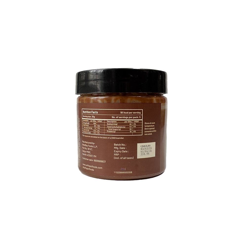 Soft Spot chocolate spread jar back label
