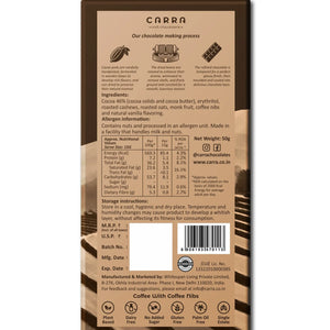 CARRA Coffee with coffee nibs in Plant Based Milk Chocolate 50G - EarthBased 