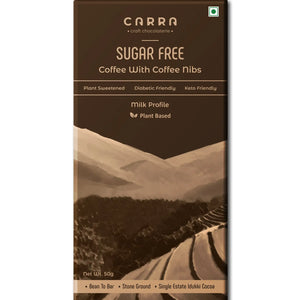CARRA Coffee with coffee nibs in Plant Based Milk Chocolate 50G - EarthBased 