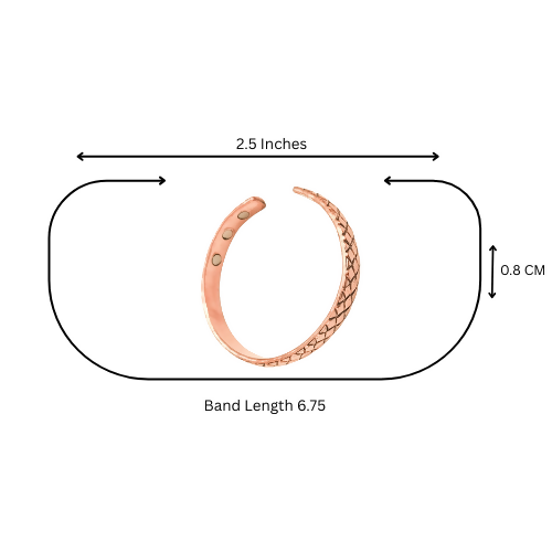 Pure Copper Diamond Cut Magnetic Therapy Band - kada for Arthritis Relief – Adjustable, Stylish Design