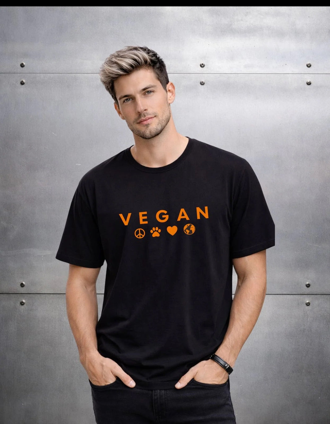 Why Love Pets But Eat Animals Unisex Cotton T-Shirt | Go Sustainable Choose Compassion — Earthbased, view 2