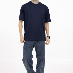 Men Oversized Plain Bamboo T-Shirt – Soft, Breathable & Sustainable | Navy - EarthBased 