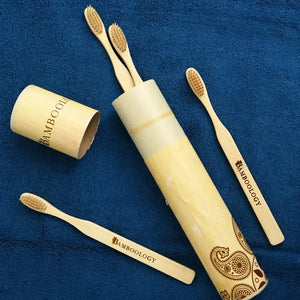 Bamboo Toothbrush With Plant Based Bristles Pack of 4 - EarthBased 
