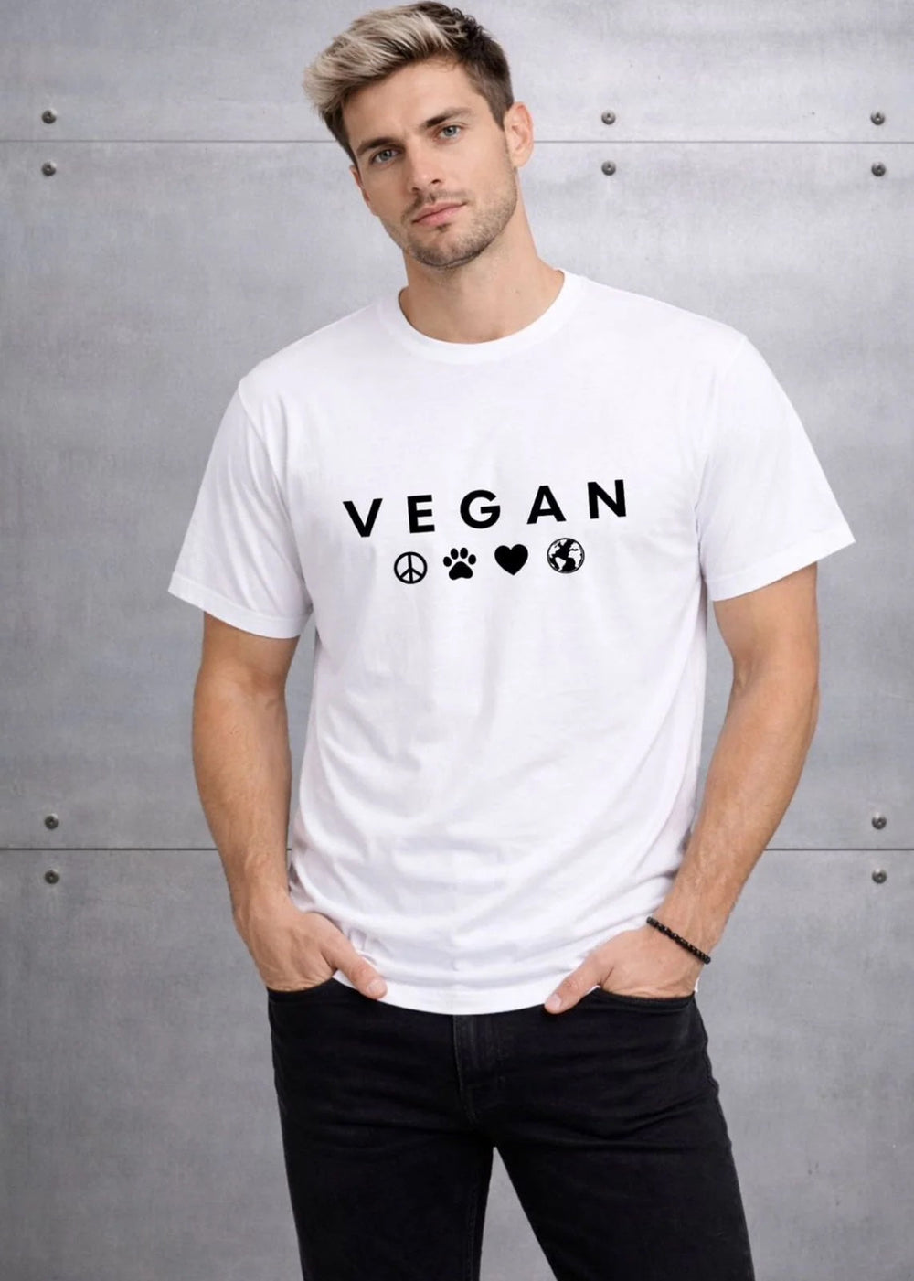 Why Love Pets But Eat Animals Unisex Cotton T-Shirt | Go Sustainable Choose Compassion — Earthbased, view 4