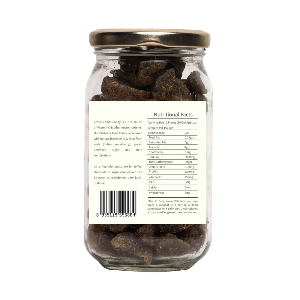 Ecotyl Amla Candy back label with ingredients