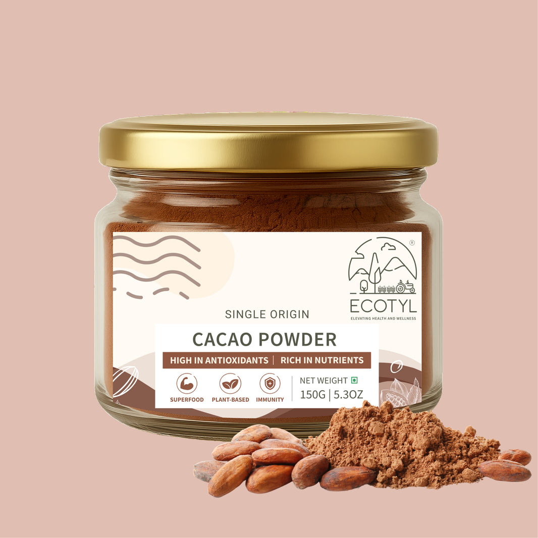Ecotyl Cacao Powder 150g jar with cacao