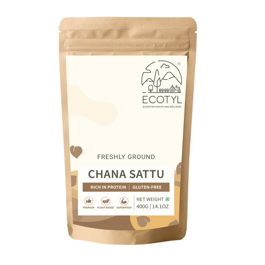 Ecotyl Chana Sattu pouch front label