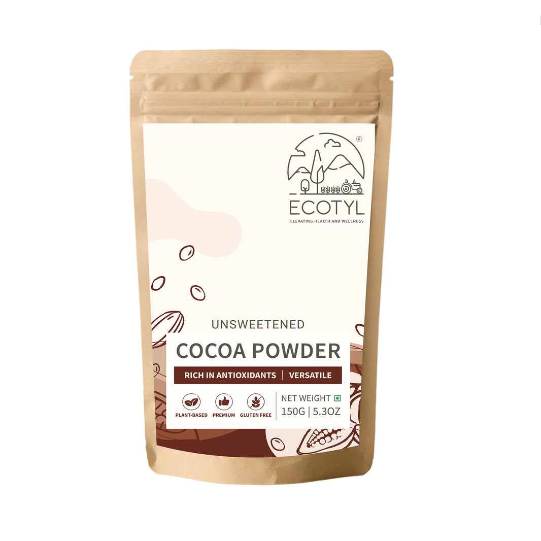 Ecotyl Unsweetened Cocoa Powder pouch front label