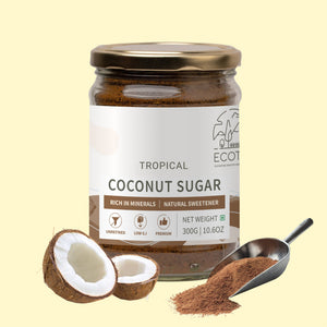Ecotyl Coconut Blossom Sugar jar with coconut