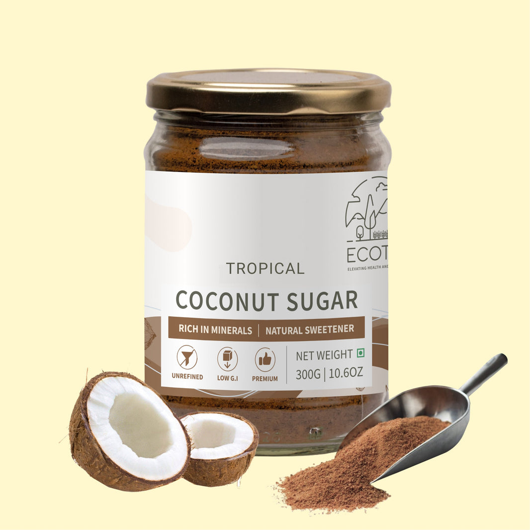 Ecotyl Coconut Blossom Sugar jar with coconut