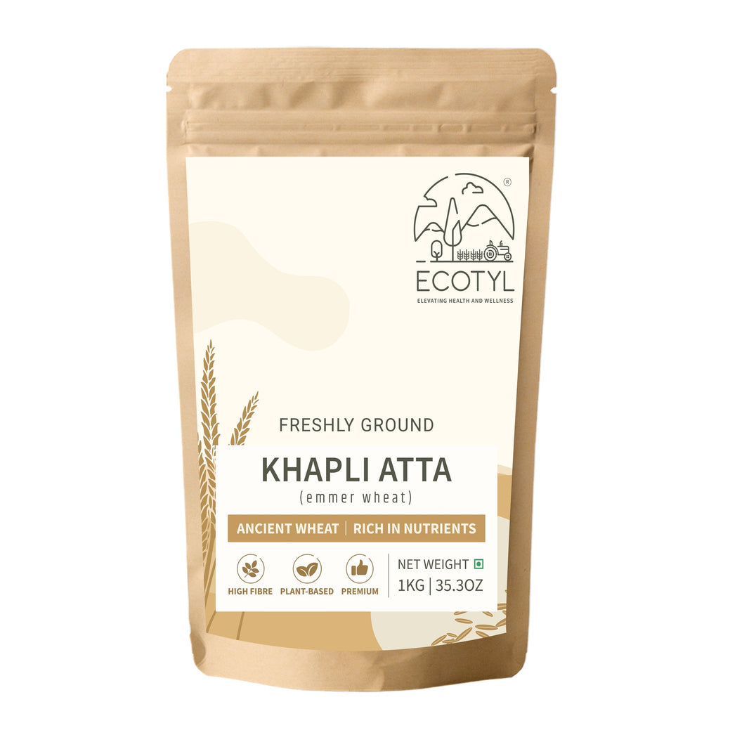 Ecotyl Khapli Atta pouch front label
