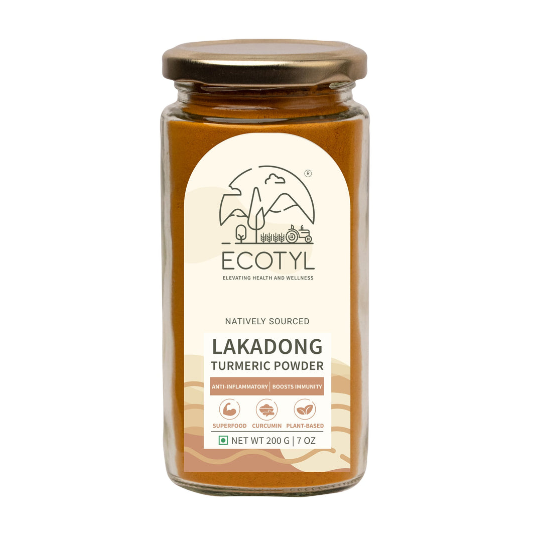 Ecotyl Organic Lakadong Turmeric Powder jar front label