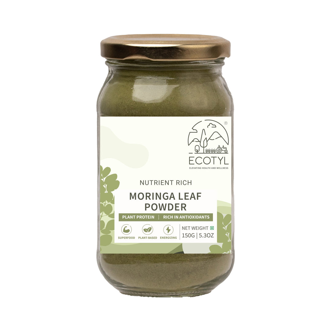 Ecotyl Moringa Leaf Powder jar front label