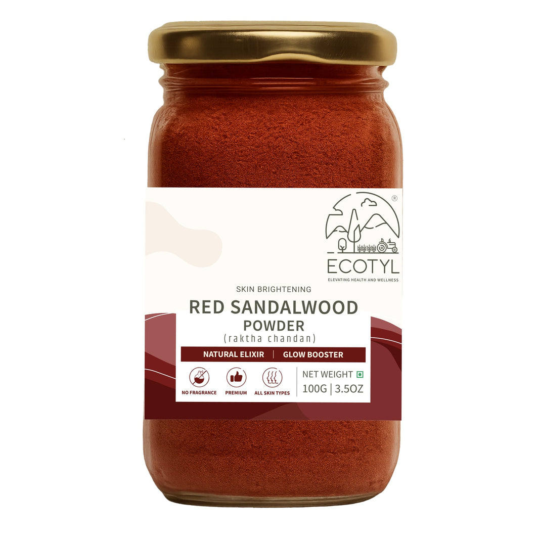 Ecotyl Red Sandalwood Powder 100g jar front label