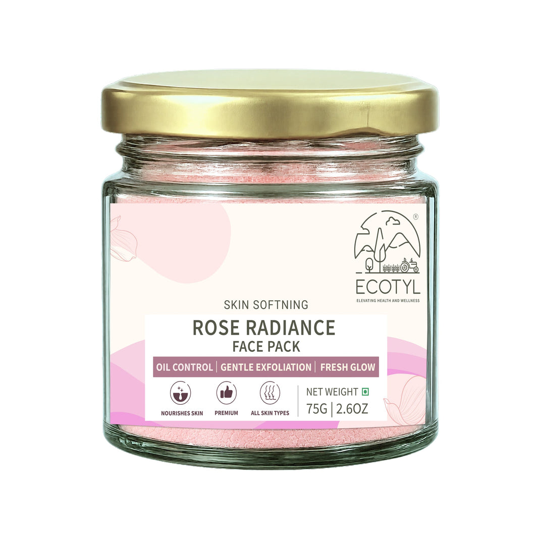 Ecotyl Rose Radiance Face Pack 75g jar front label