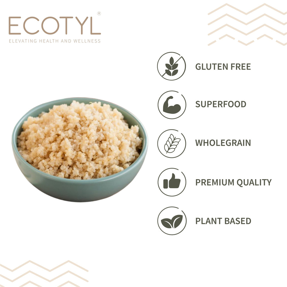 Ecotyl White Quinoa features: gluten free, superfood, wholegrain, premium quality, plant based