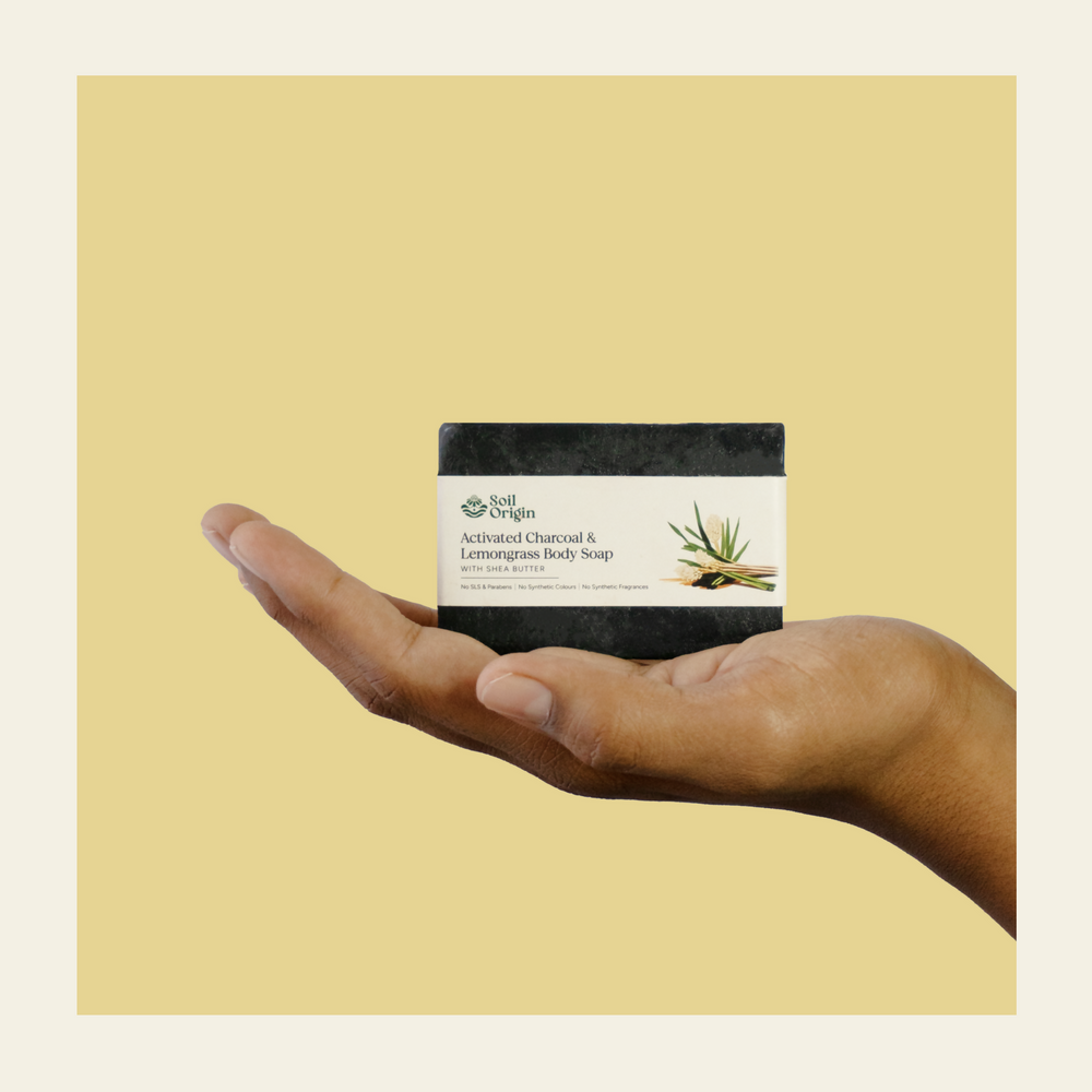 Activated Charcoal & Lemongrass Body Soap With Shea Butter - 100 Gm | Pack of 2 - EarthBased 