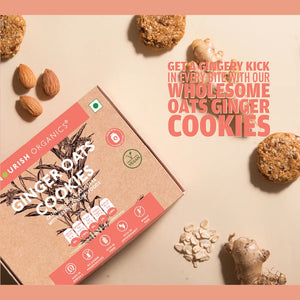 Nourish Organics Ginger Oats Cookies (Pack of 5x2) - Wheat-Free - EarthBased 
