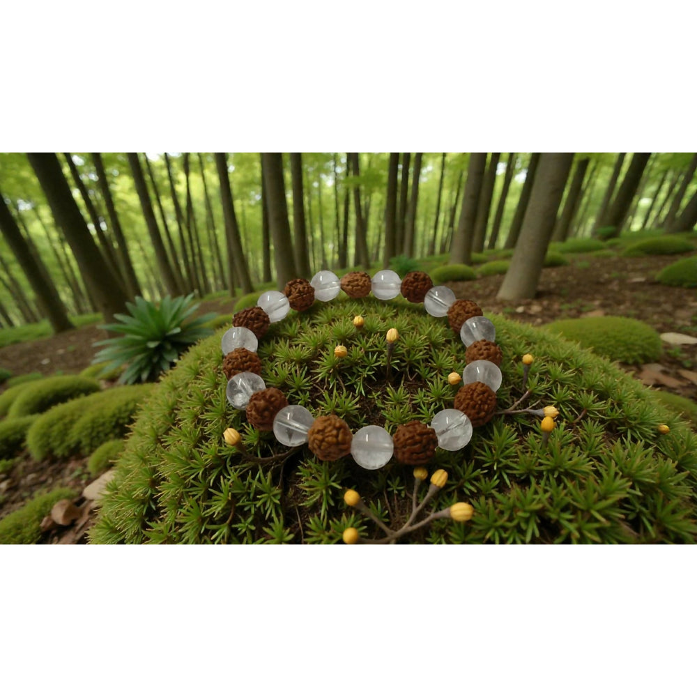 Onearth crystal rudraksha bracelet (certified) - EarthBased 