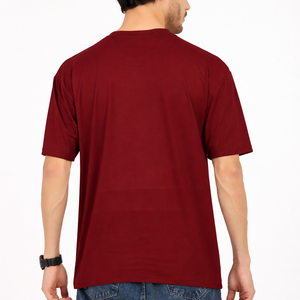 Women Oversized Bamboo Plain T-Shirt – Soft, Breathable & Sustainable | Maroon - EarthBased 