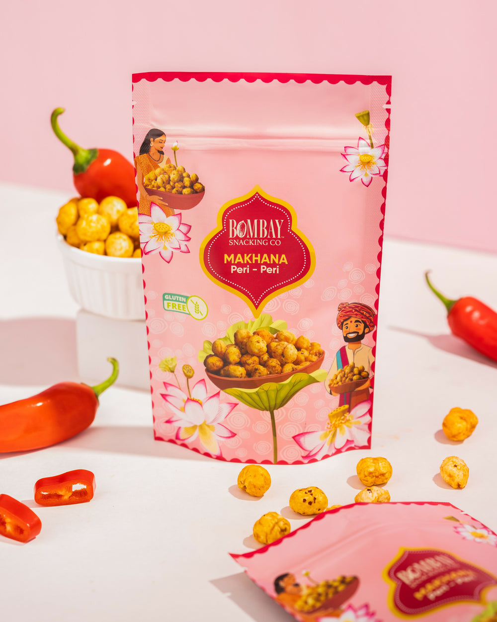 Bombay Snacking Co. 4 flavor Foxnuts ( Packs of 4) – Roasted Healthy Snack | Gluten-Free & Low Calorie - EarthBased 