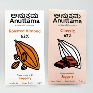Anuttama | Dark Chocolate | Classic + Roasted Almonds | Combo - EarthBased 