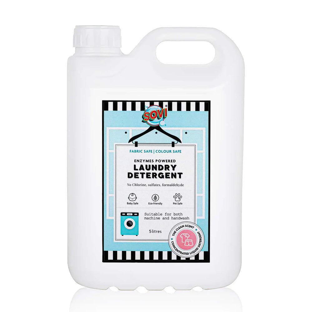 SOVI® ENZYMES POWERED LIQUID LAUNDRY DETERGENT, COLOUR SAFE, FABRIC SAFE, BABY SAFE, PET SAFE, CONVENTRATED LIQUID - EarthBased 