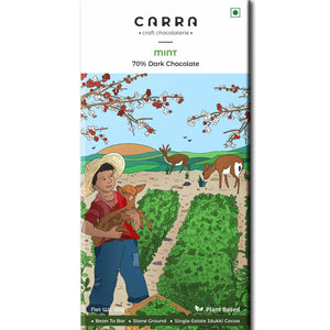 CARRA Mint in 70% Dark Chocolate 50G - EarthBased 