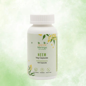 Daivik Moringa Neem Veg Capsules | 100% Natural | Detox, Skin Care, Anti Inflammatory | 100 Caps Each - EarthBased 