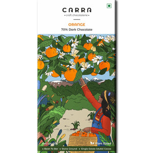 CARRA Orange in 70% Dark Chocolate 50G - EarthBased 