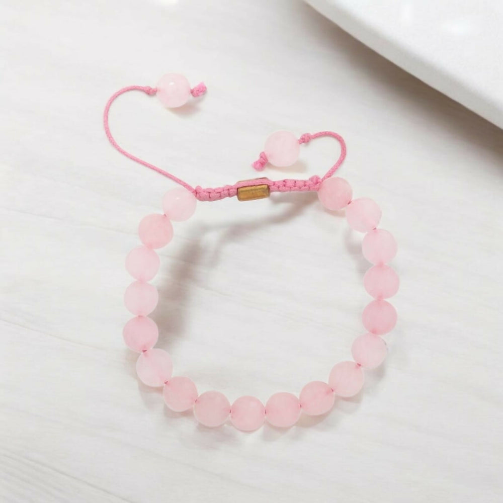 Real Rose Quartz Healing Bracelet For Love, Compassion, Emotions & Relationships - EarthBased 