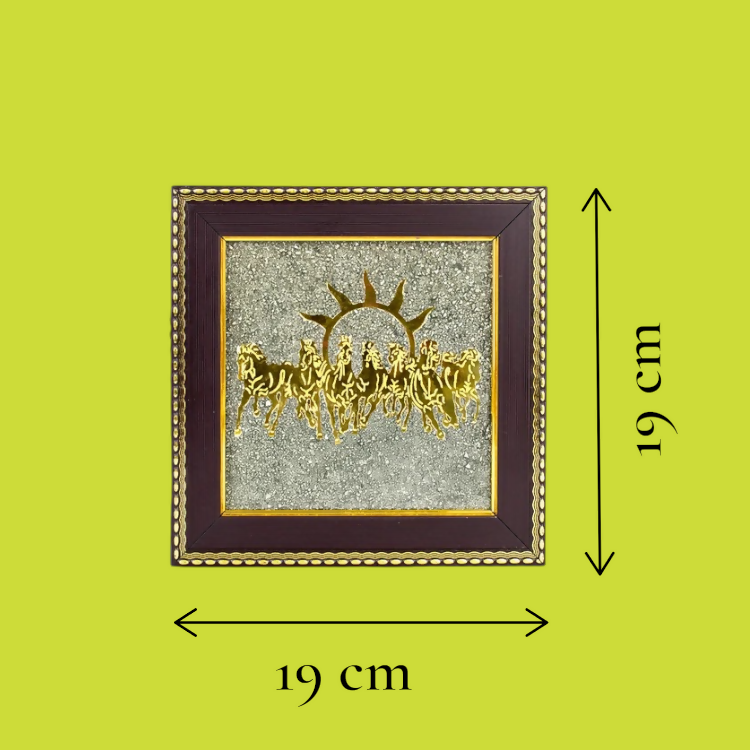 Onearth fortune frame of Pyrite with 7 horses