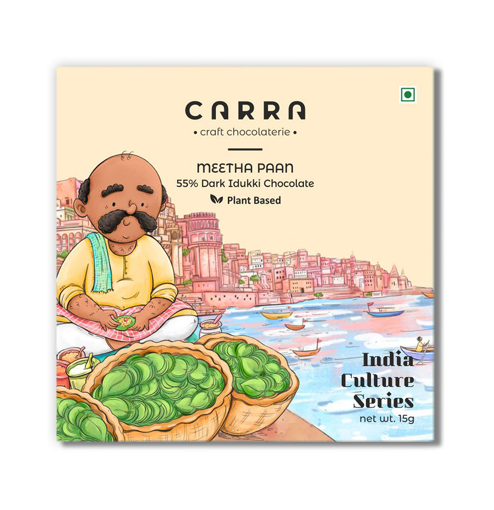 CARRA Meetha Paan in 55% Dark Chocolate 15G - EarthBased 