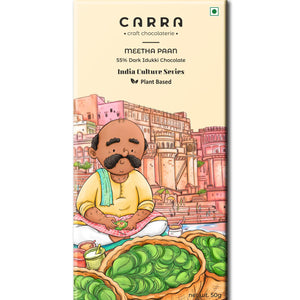 CARRA Meetha Paan in 55% Dark Chocolate 50G - EarthBased 