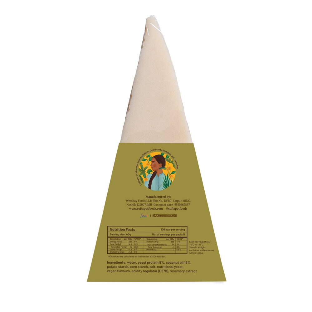 Soft Spot parmezan pack back with ingredients and nutrition