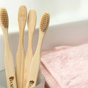 Bamboo Toothbrush With Plant Based Bristles Pack of 4 - EarthBased 