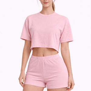 Bamboo Fabric Mid Rise Shorts | Beige and Mauve | Pack of 2 - EarthBased 