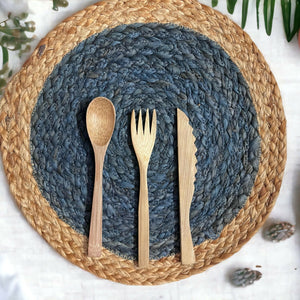 Jute Placemats set of 2 (blue) - EarthBased 