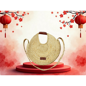 ONEarth round jute sling bag, product photo 5