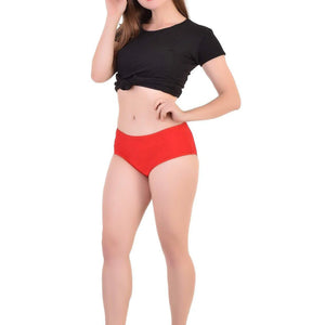 Bamboo Fabric Women's Mid Rise Panty | Red and Black | Pack of 2 - EarthBased 