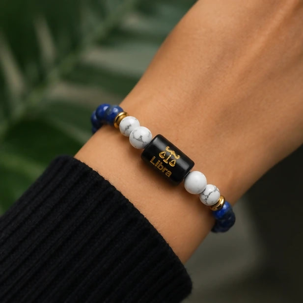 Libra Zodiac Gemstone Bracelet | Certified Natural Crystal Bracelet for Balance, Harmony & Prosperity