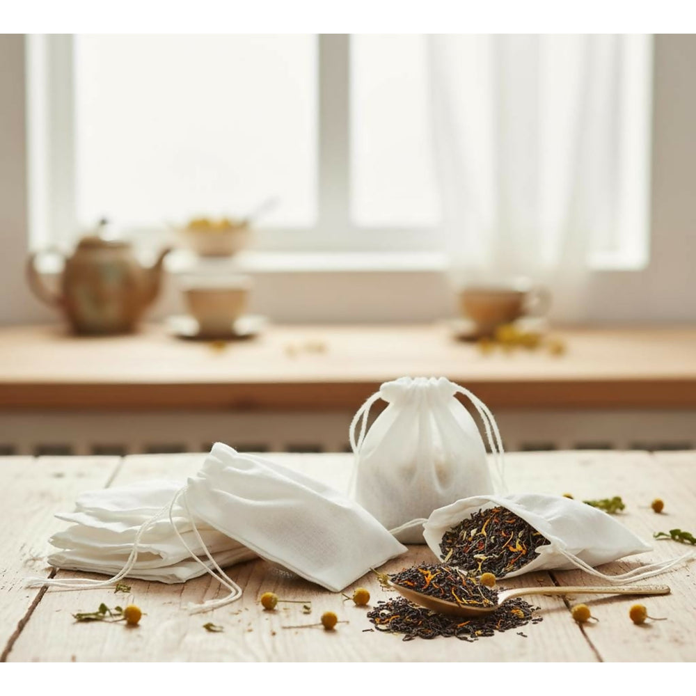 DIY Re-usable Cotton Tea Bags - EarthBased 