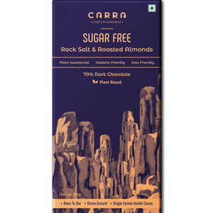 CARRA Rock Salt & Roasted Almonds in 70% Dark Chocolate 50G - EarthBased 