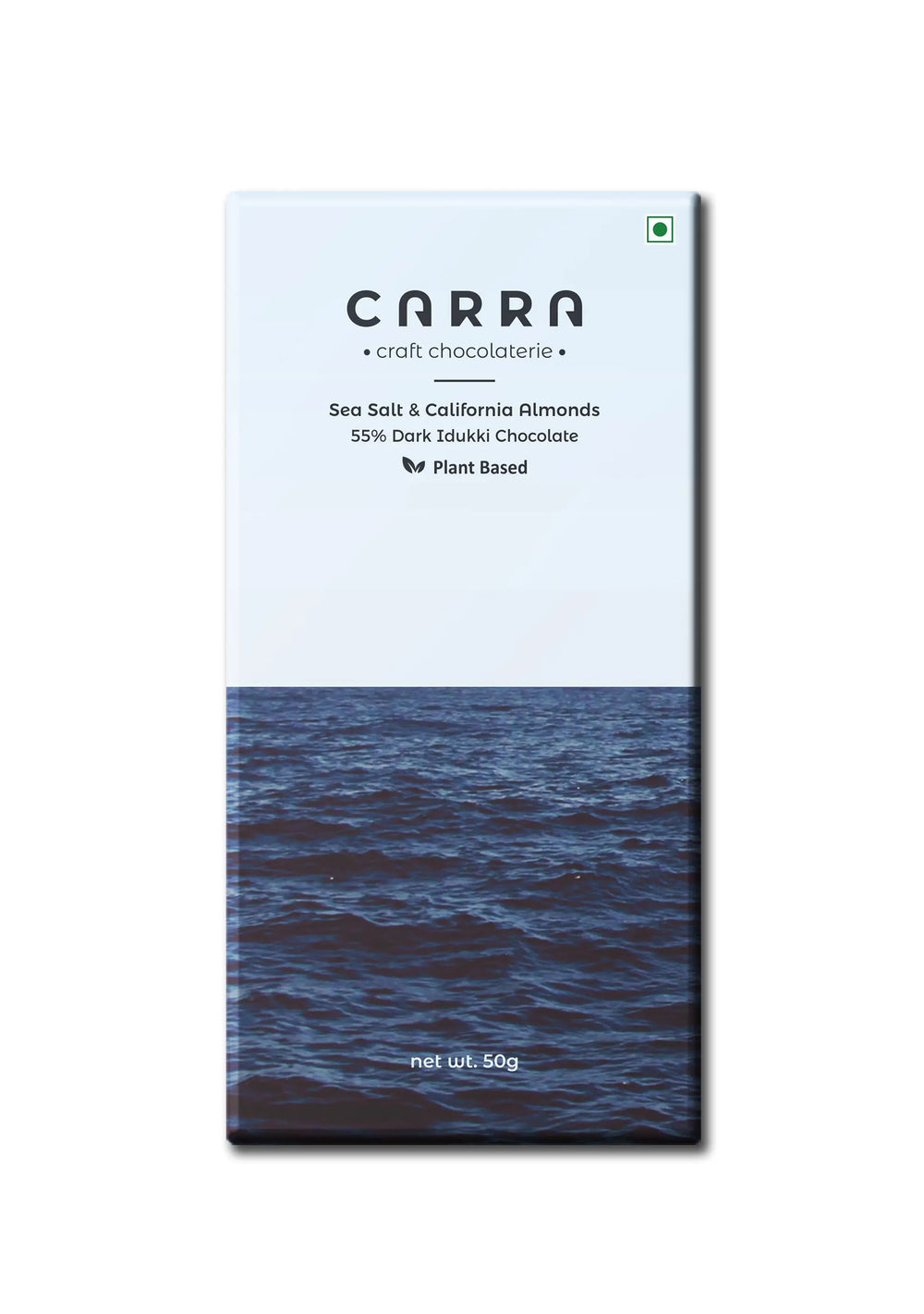 CARRA Sea Salt & California Almonds in 55% Dark Chocolate 50G - EarthBased 