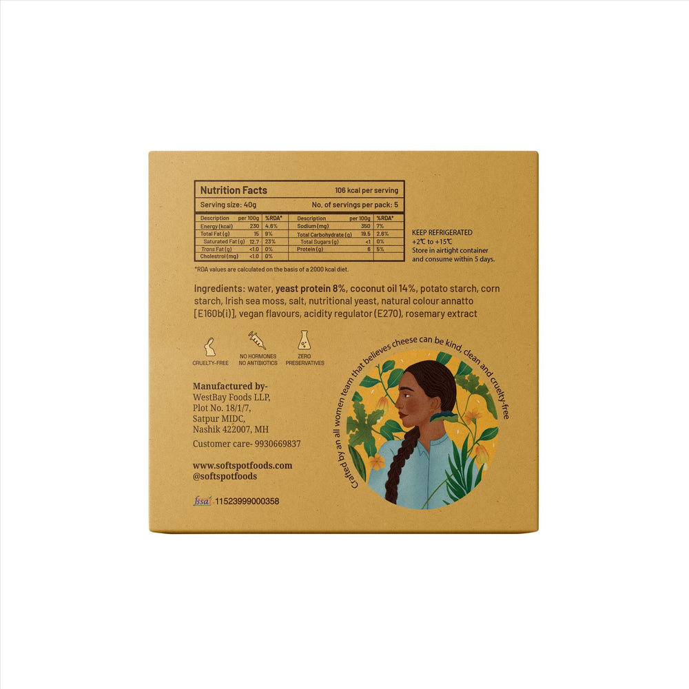 Soft Spot smoked cheddar 200 g pack front