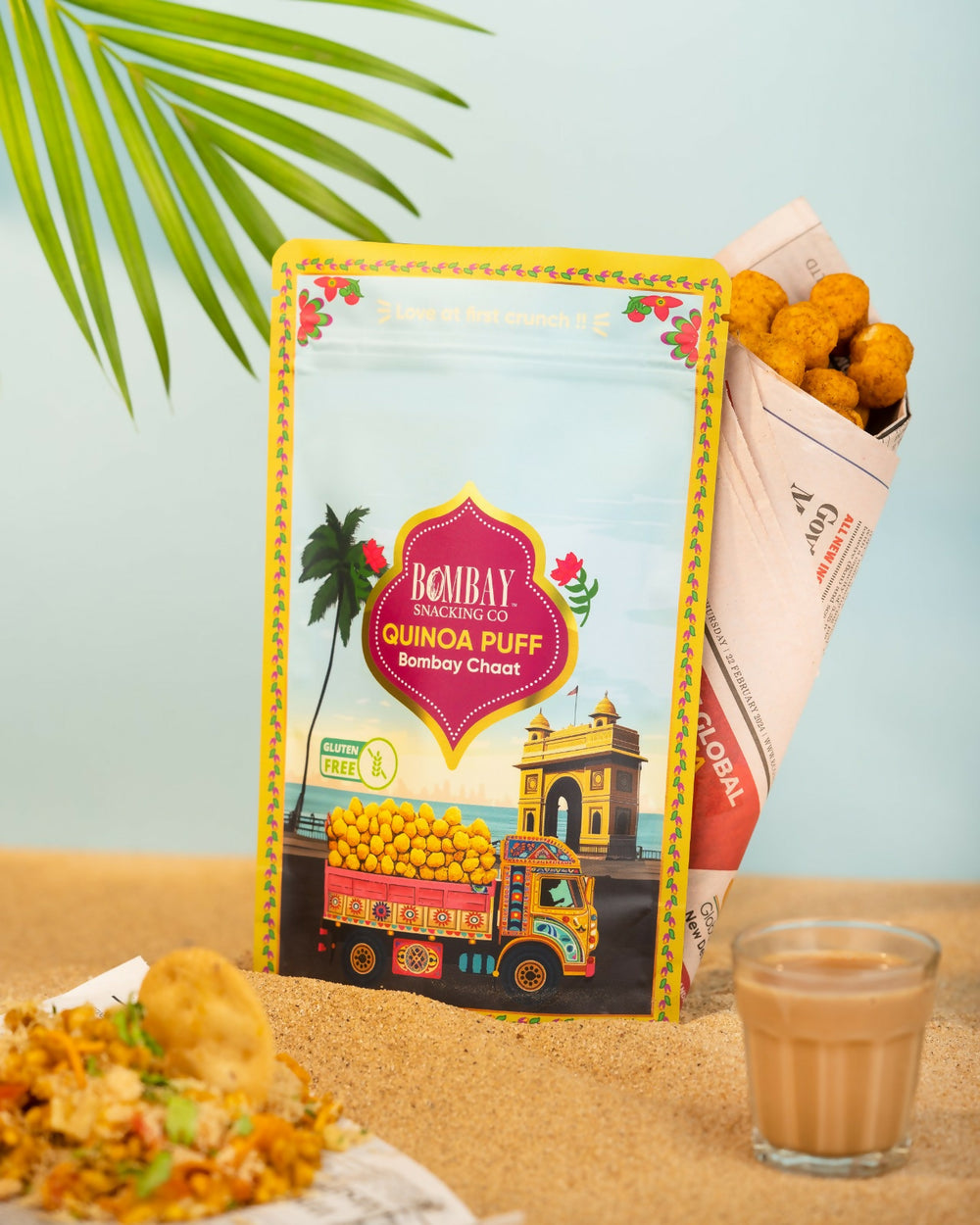 Bombay Snacking Co. The Ultimate Street Food Quinoa Puff Set | Two 4-Pack Variety Boxes | Healthy Dahi Puri & Bombay Chaat Flavours | 4 x 30g | 100% Roasted & Gluten-Free - EarthBased 