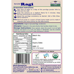 TummyFriendly Foods Certified Ragi Porridge Mixes - Stage1, Stage2, Stage3 | Rich in Calcium, Iron, Fibre & Micro-Nutrients |3 Packs, 50g Each Cereal (150 g, 2 x Pack of 3) - EarthBased 