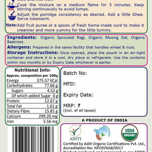 TummyFriendly Foods Certified Ragi Porridge Mixes - Stage1, Stage2, Stage3 | Rich in Calcium, Iron, Fibre & Micro-Nutrients |3 Packs, 50g Each Cereal (150 g, Pack of 3) - EarthBased 