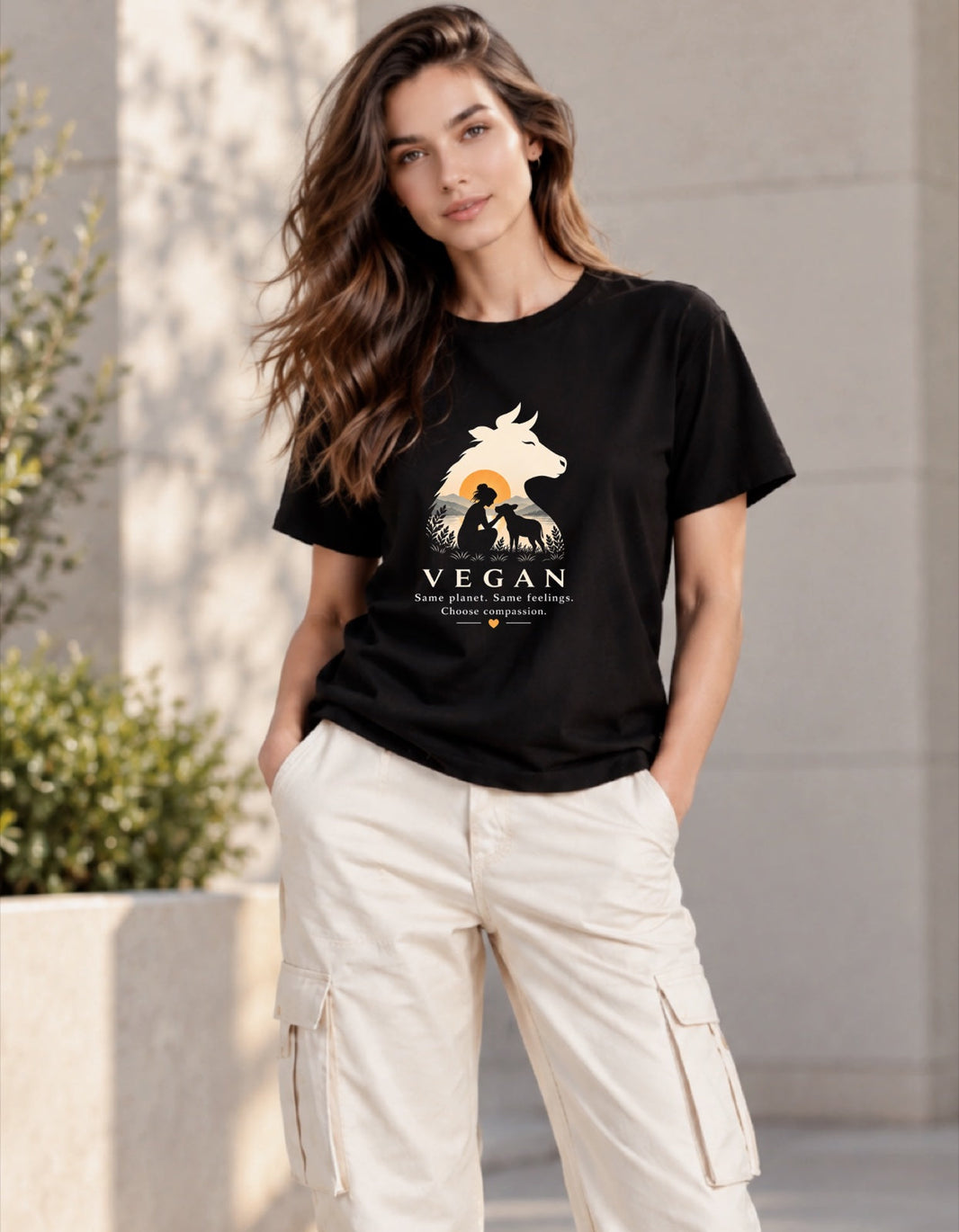 Sustainable Animal Silhouette Black T-shirt — Earthbased
