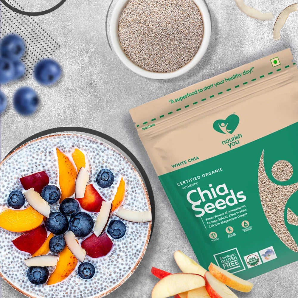 Nourish You Organic Raw White Chia Seeds - EarthBased 